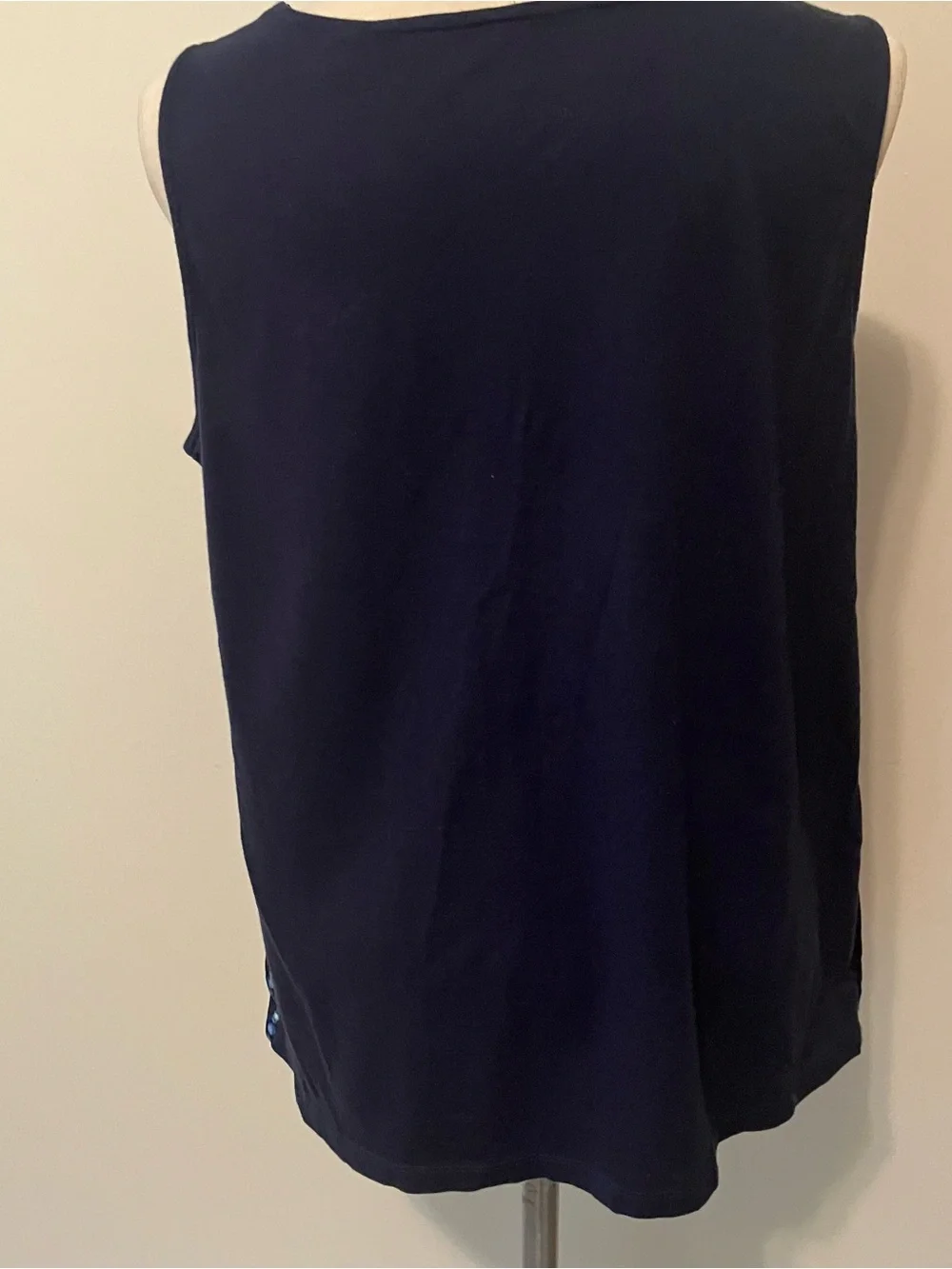 Chicos Women’s Navy Silk Shibori Tank Sz M Nautical Casual Summer Resort - Picture 5 of 5